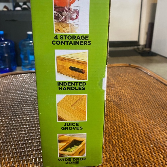 Bamboo Prep Deck with Drawers and Slicer - Picture 2 of 3